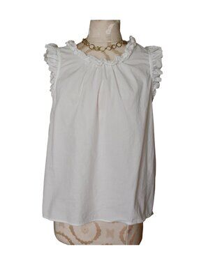 J. Crew Sleeveless Ruffle Collar Top